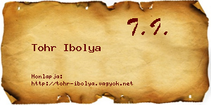 Tohr Ibolya névjegykártya